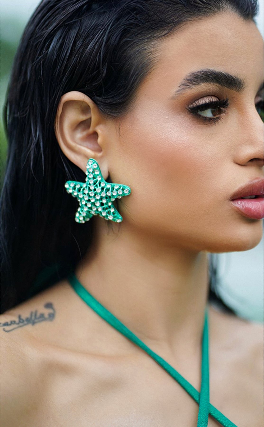 Aqua Bright Star Earrings