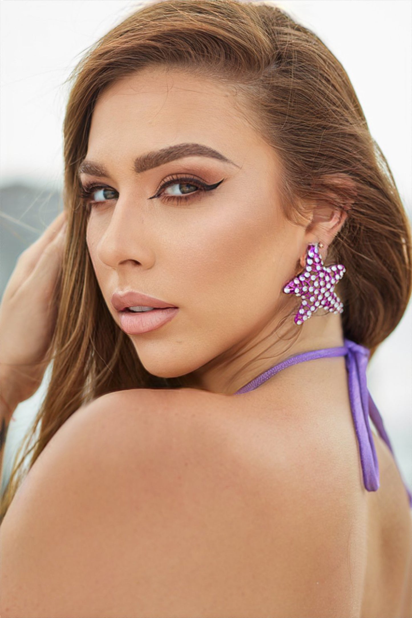 Magenta Bright Star Earrings