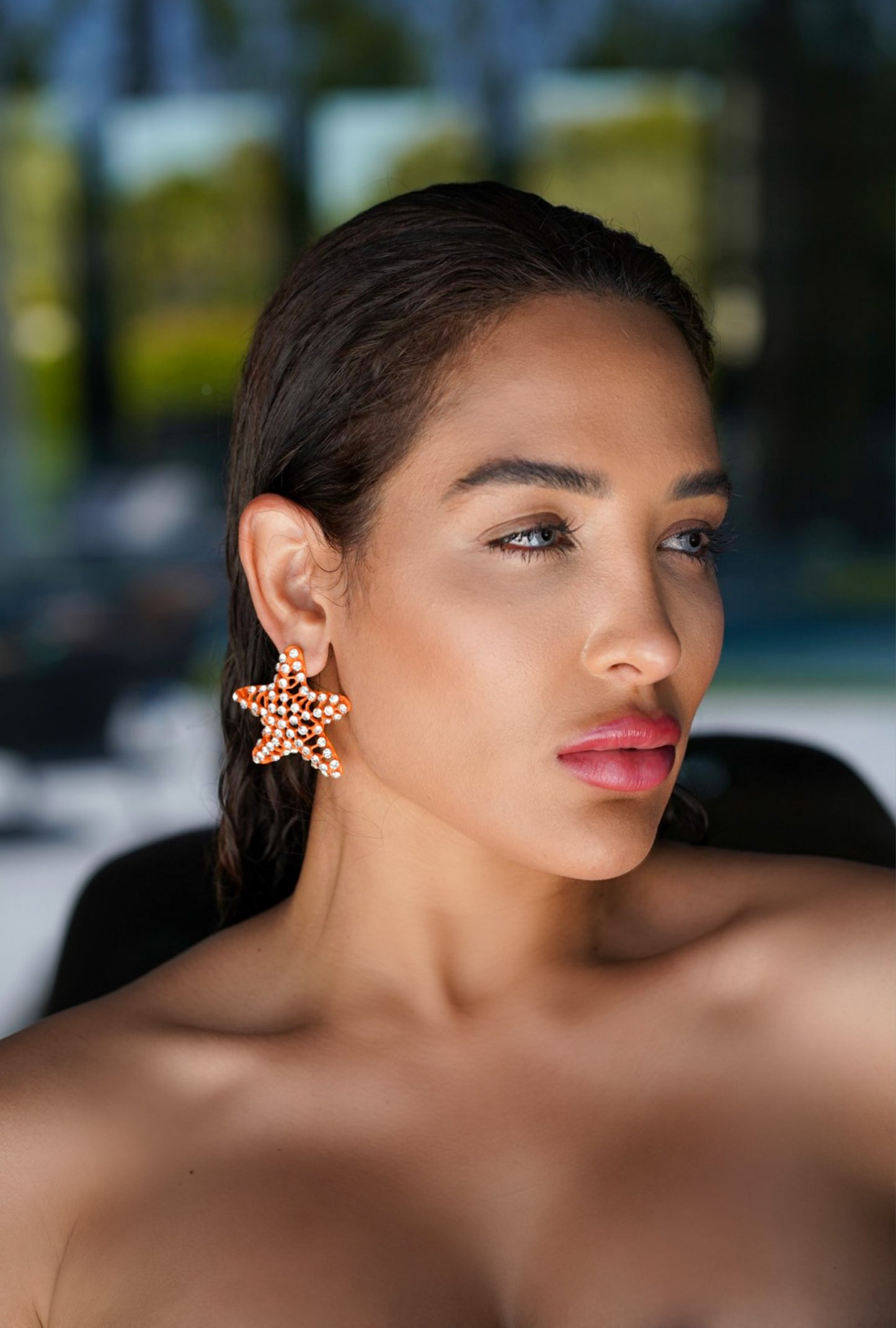 Orange Bright Star Earrings