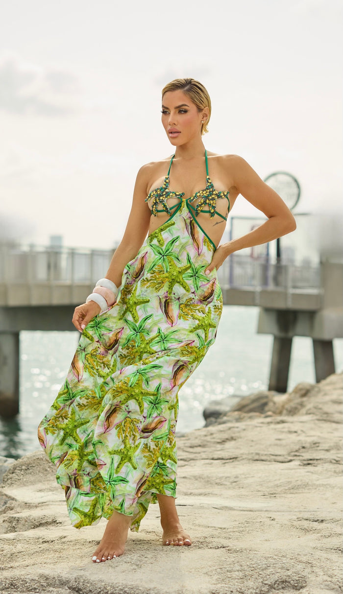 Green goddess of the ocean starfish dress