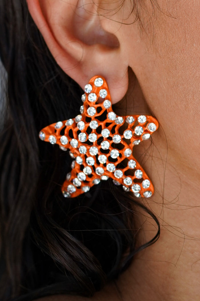 Orange Bright Star Earrings