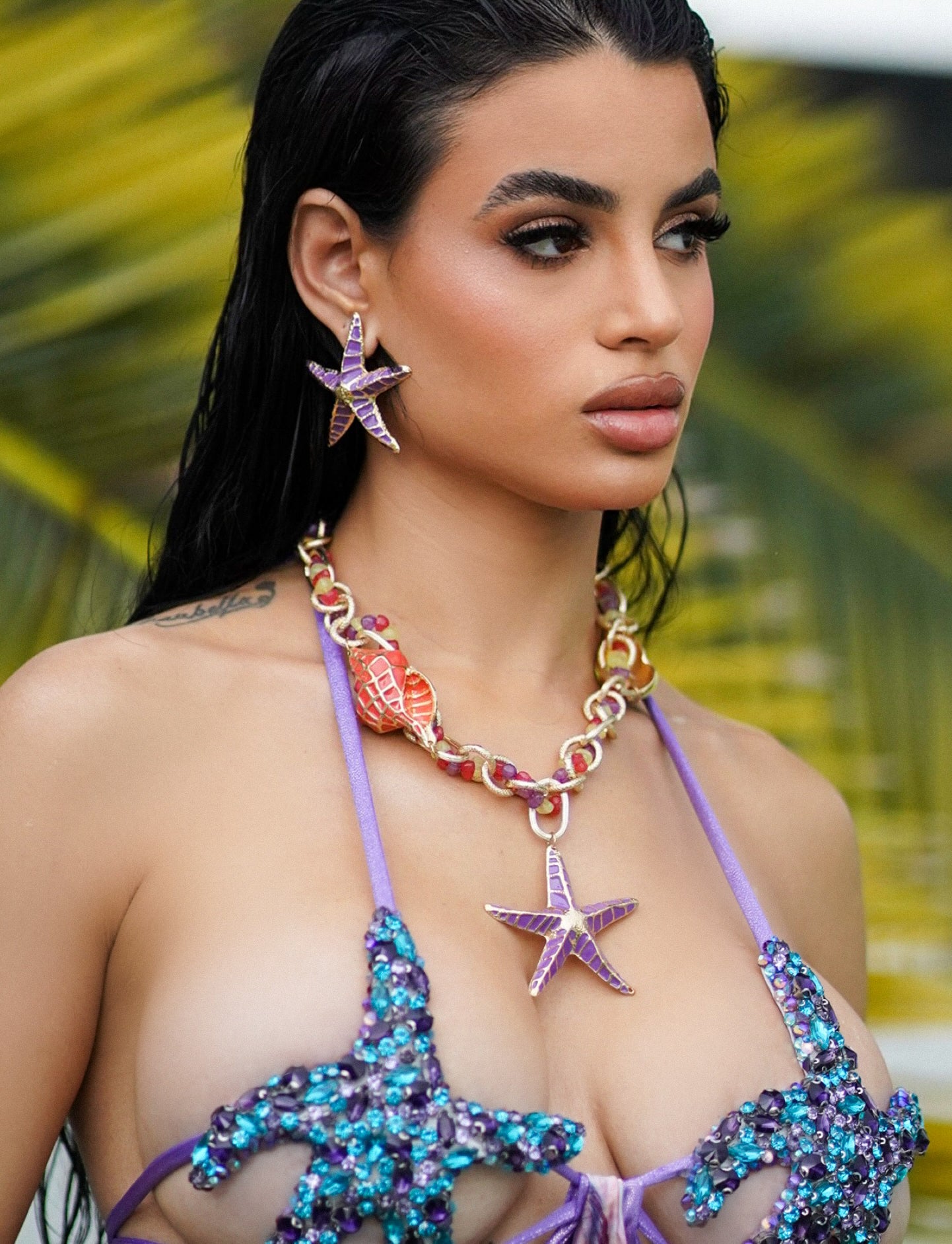 Multicolor metal necklace