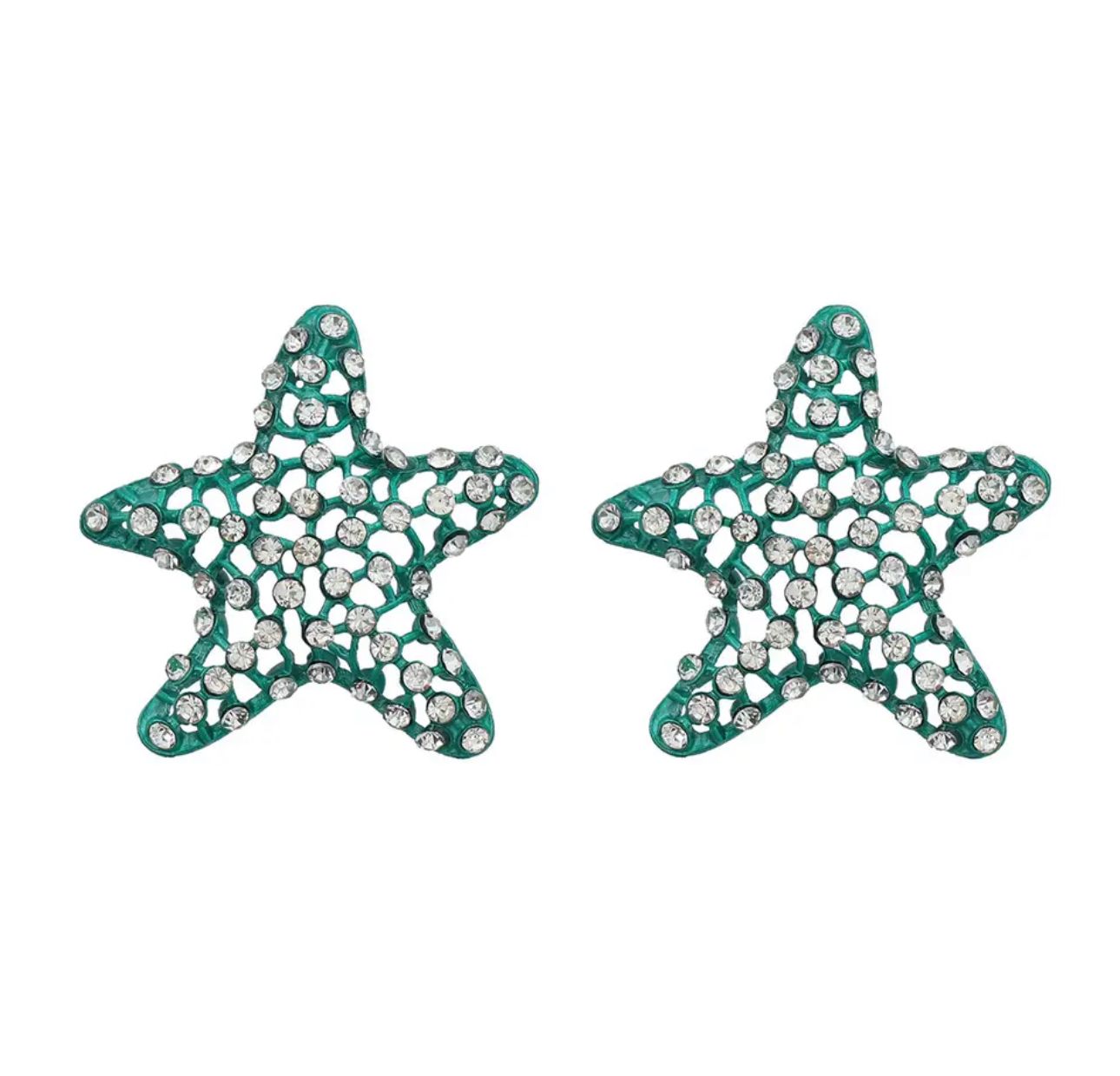 Teal Bright Star Earrings